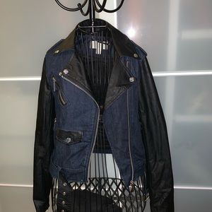 MK Biker Jacket Jean and Faux Leather.